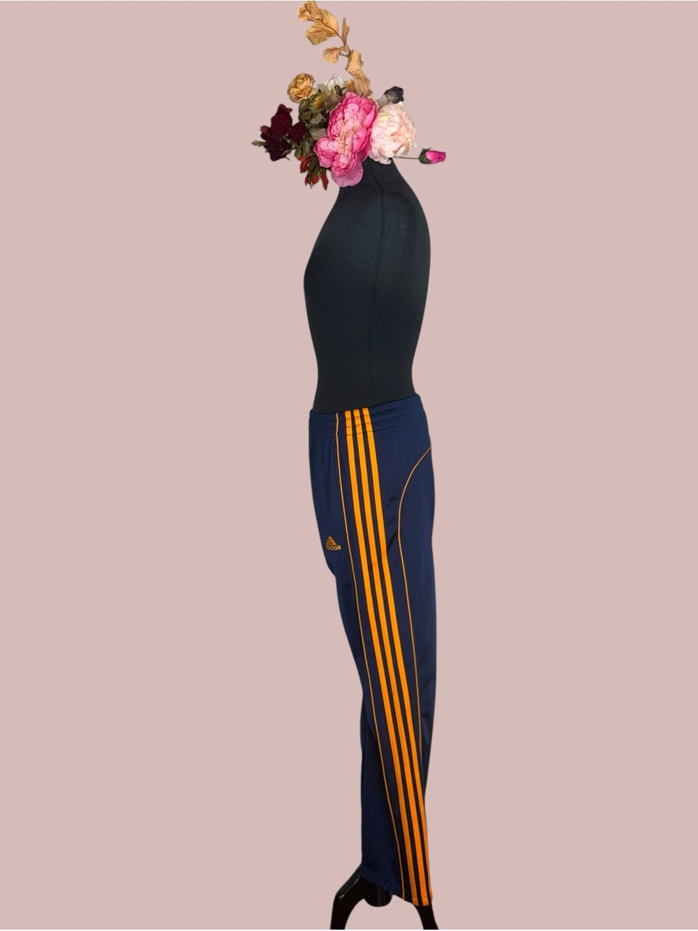 adidas Navy Sweatpants with Orange Side Stripes - Picture 4 of 16